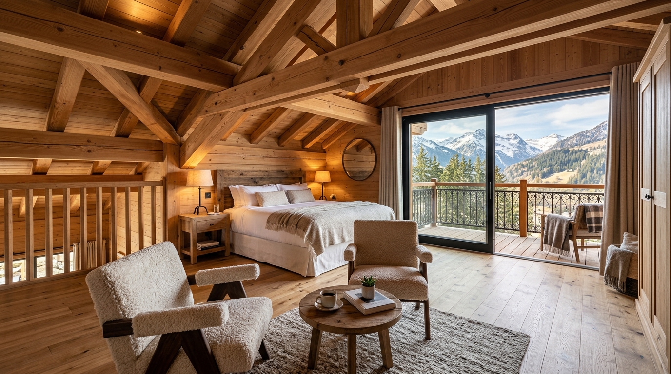 1st Floor Loft Bedroom with Cathedral Beams